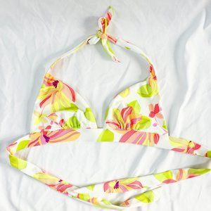 Victoria's Secret Triangle Bikini Floral White M